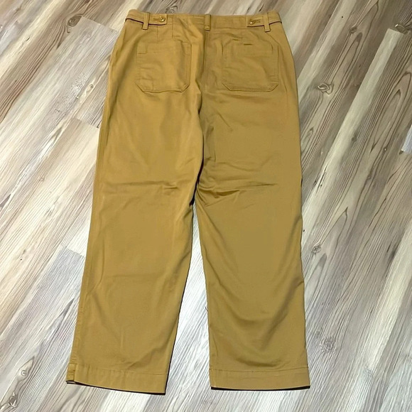 Talbots Patch Pocket Crop Chinos Khaki Tan Straight leg Womens size 14 Neutral - Picture 4 of 14